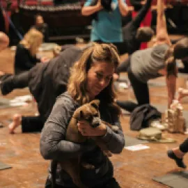 MGM Resorts International's Mindful Matters Series Puppy Yoga Event