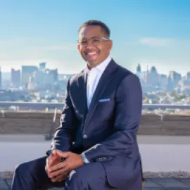 Photo of Al Hutchinson with Baltimore in the background.