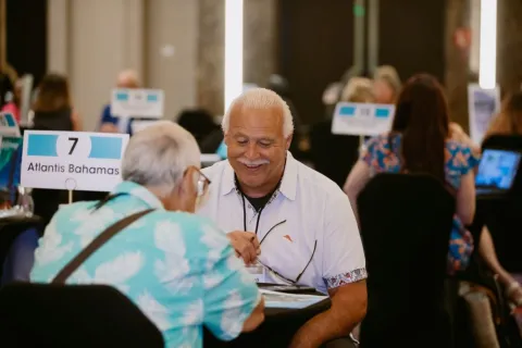 Douglas Caldwell during the second round of one-on-one appointments.
