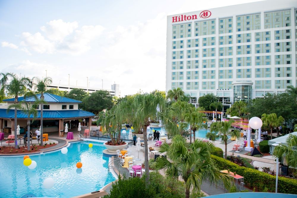 Hilton Orlando exterior and pool deck