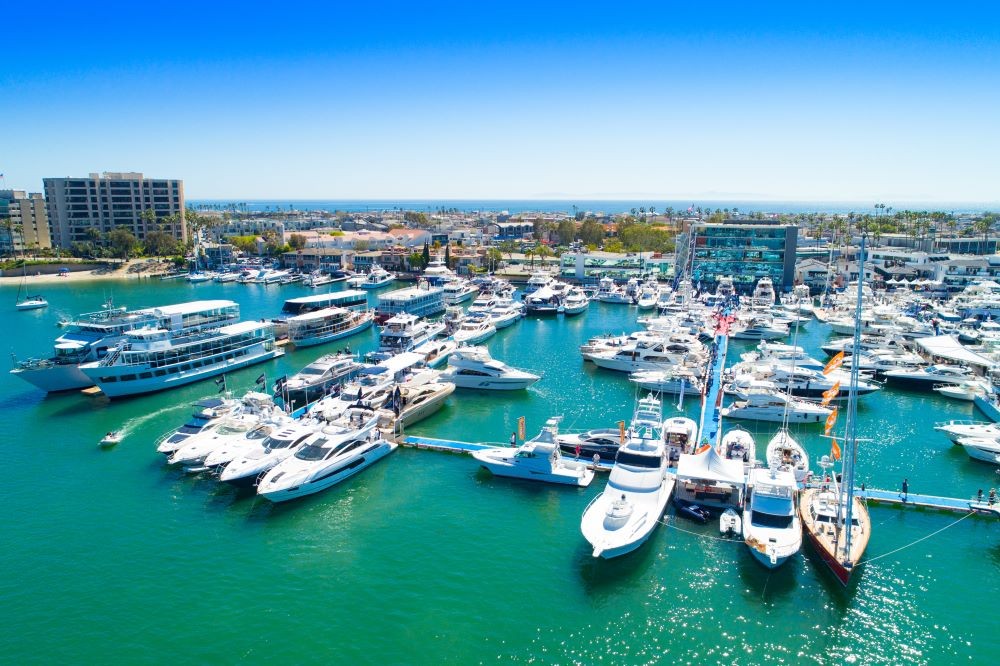 Photo of Newport harbor filled with boats.