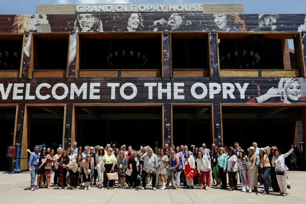 Group shot in front of the Grand Ole Opry