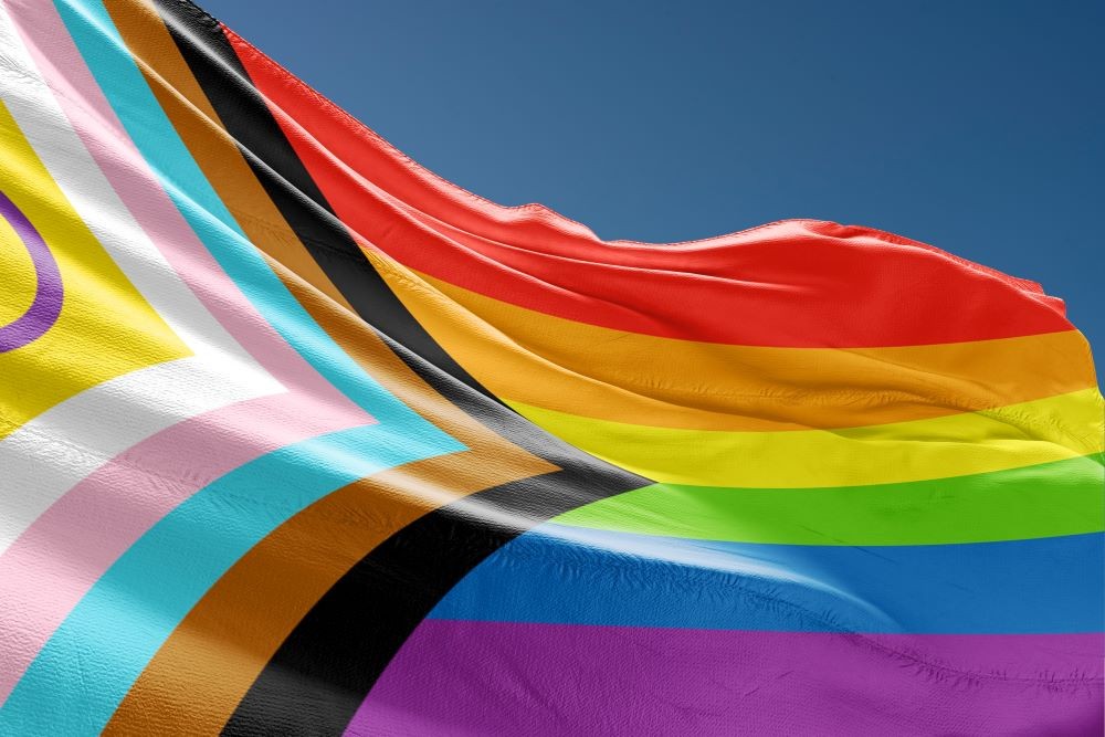 Image if inter-sex-inclusive Pride flag.