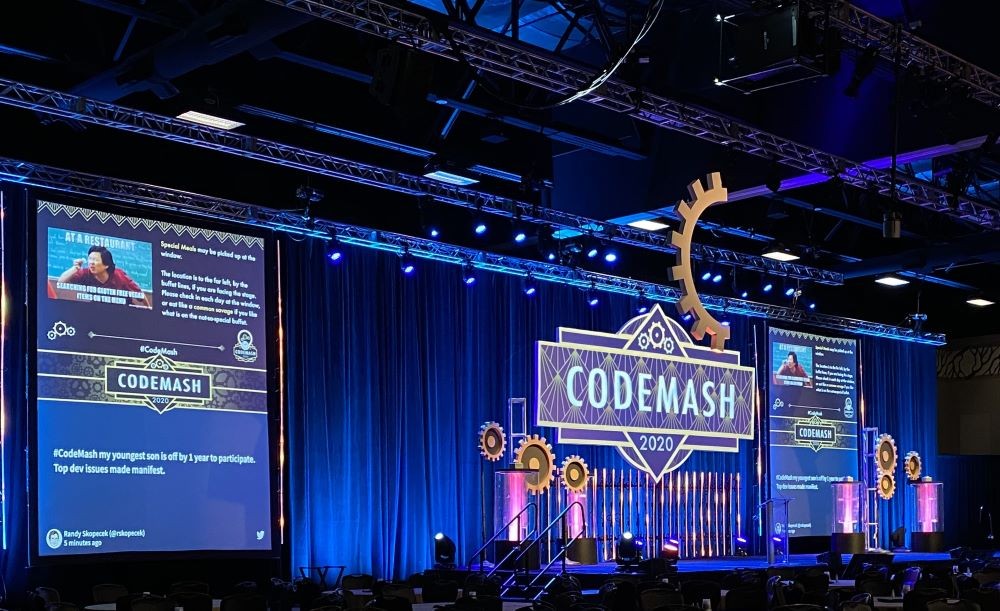 Photo of stage of CodeMash 2020.