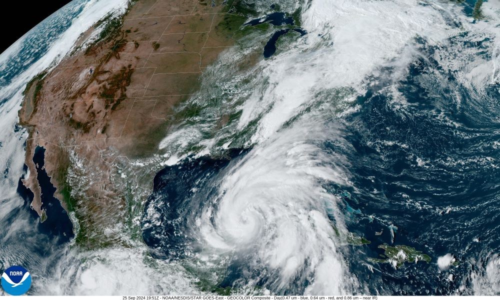 Satellite image of Hurricane Helene moving into the Gulf of Mexico. Photo Credit: NOAA