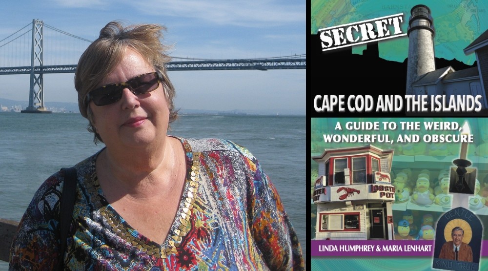 Photo of Author Maria Lenhart (left) and the cover of Secret Cape Cod and the Islands