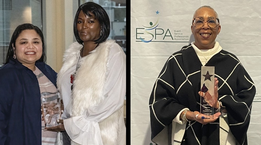 Side-by-side photos of winners of ESPA's Event Service Professionals of the Year Award.