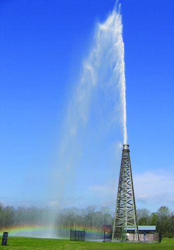 Spindletop gusher at Spindletop-Gladys City Boomtown Museum