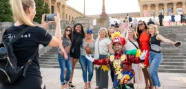 Group photo in front of the Philadelphia Museum of Art