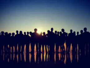 Group of people's silhouettes